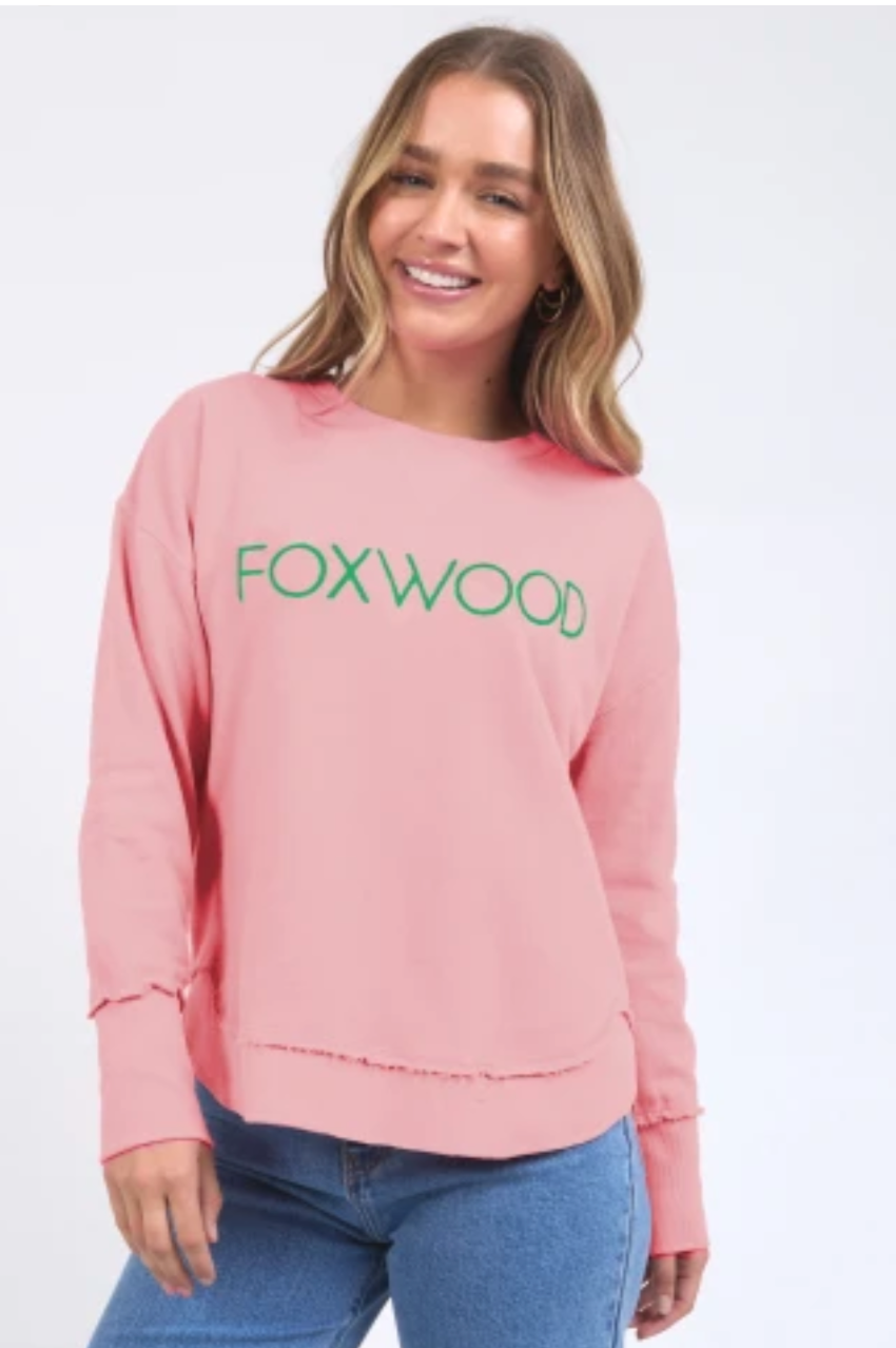 Foxwood Simplified Metallic Crew - Pink/Green