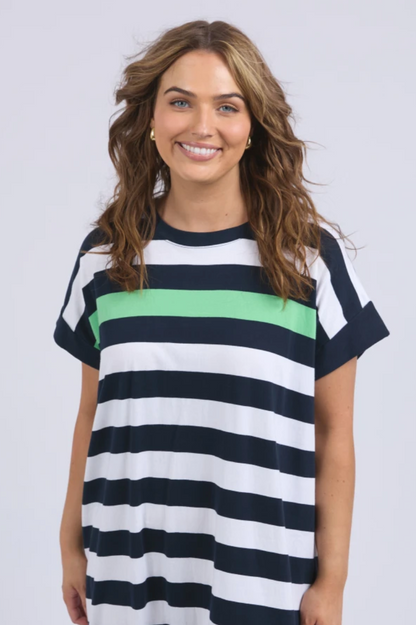 Elm Mckinley Dress - Navy/Wht Stripe