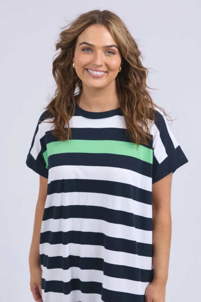 Elm Mckinley Dress - Navy/Wht Stripe