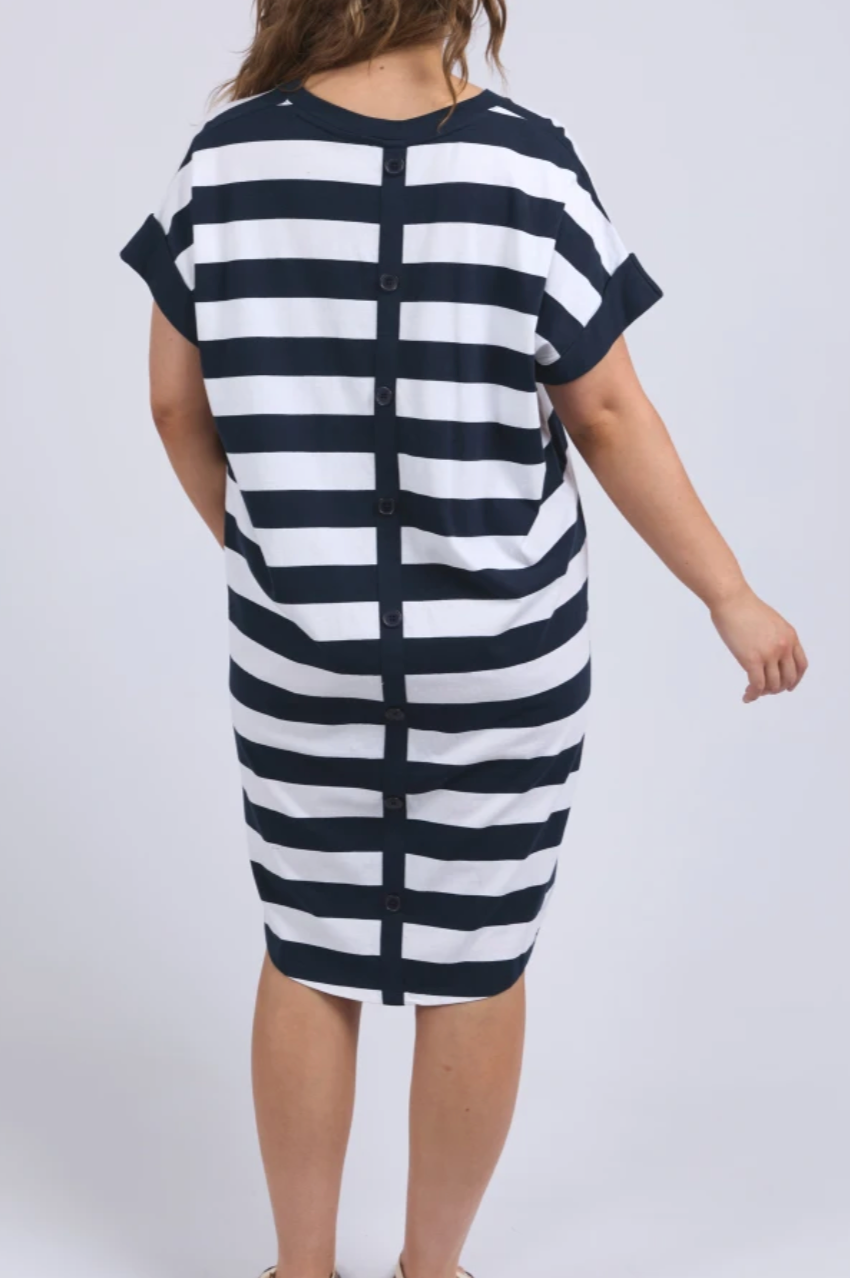 Elm Mckinley Dress - Navy/Wht Stripe