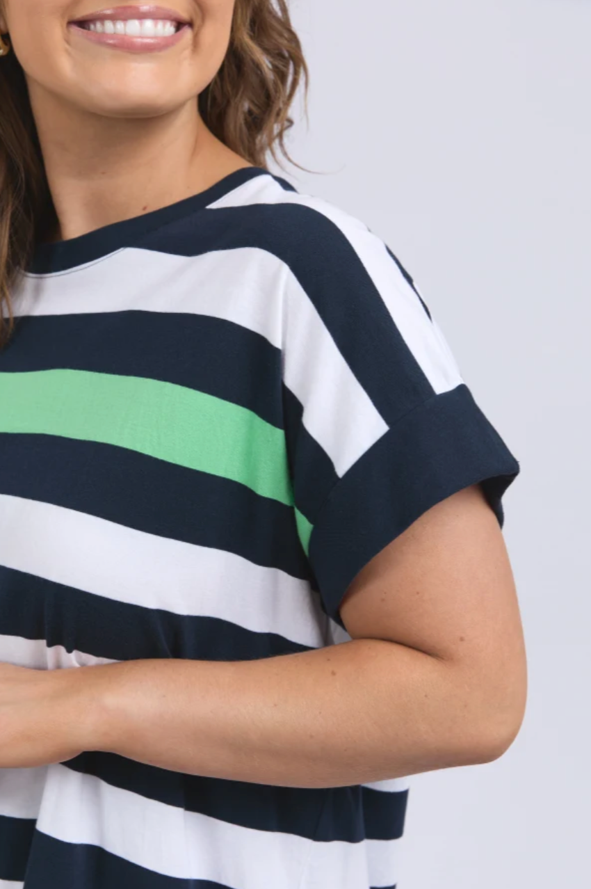 Elm Mckinley Dress - Navy/Wht Stripe