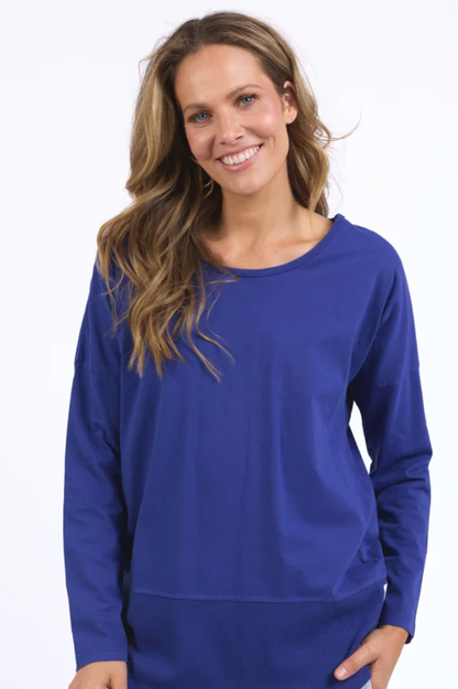 Rib L/S Tee - Deep Blue
