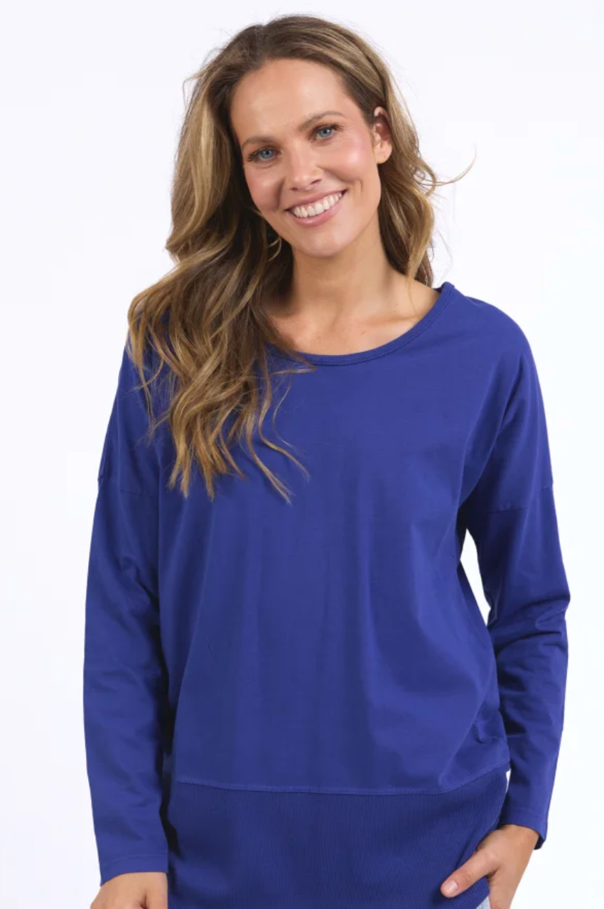 Rib L/S Tee - Deep Blue