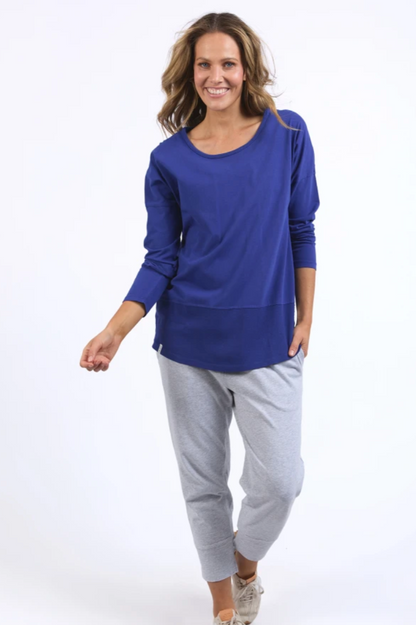 Rib L/S Tee - Deep Blue