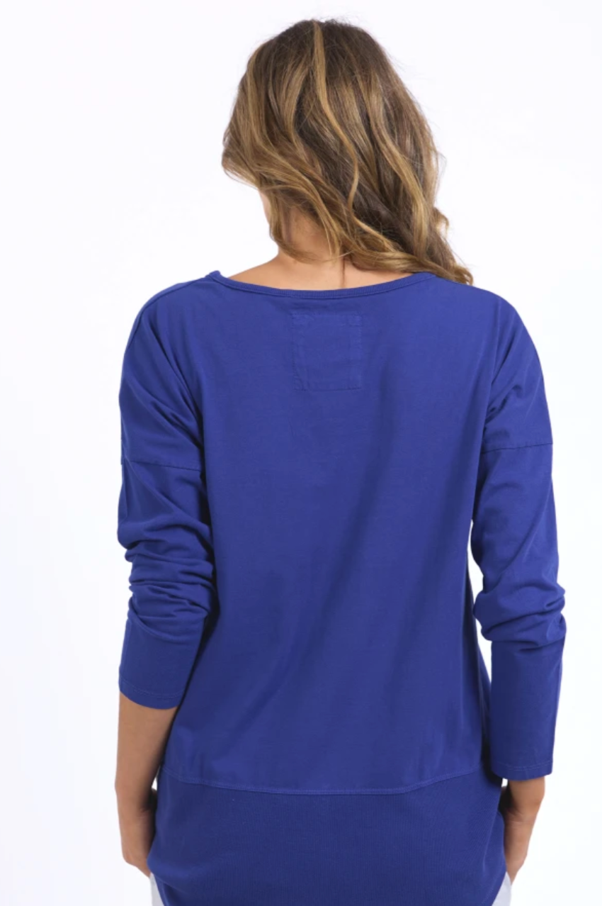 Rib L/S Tee - Deep Blue