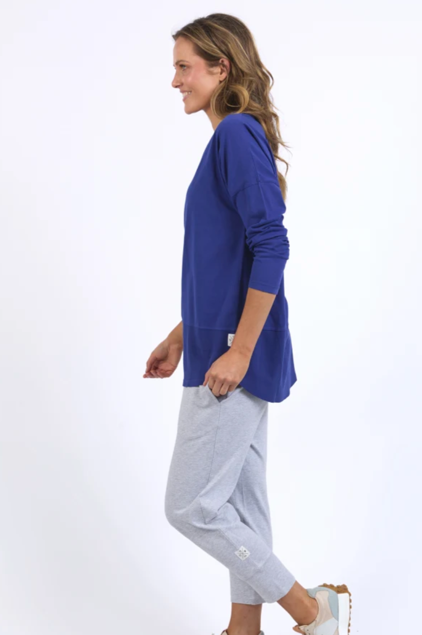 Rib L/S Tee - Deep Blue
