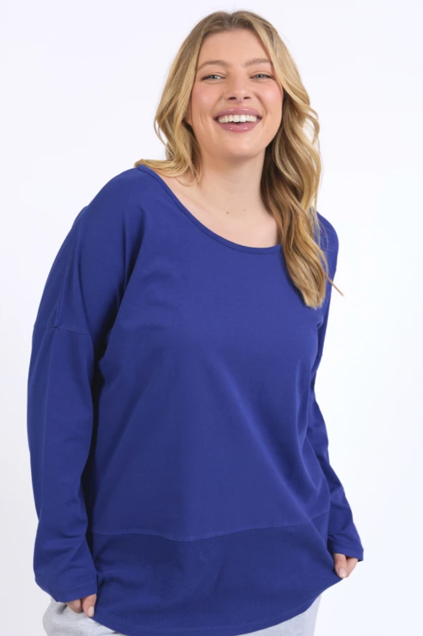 Rib L/S Tee - Deep Blue