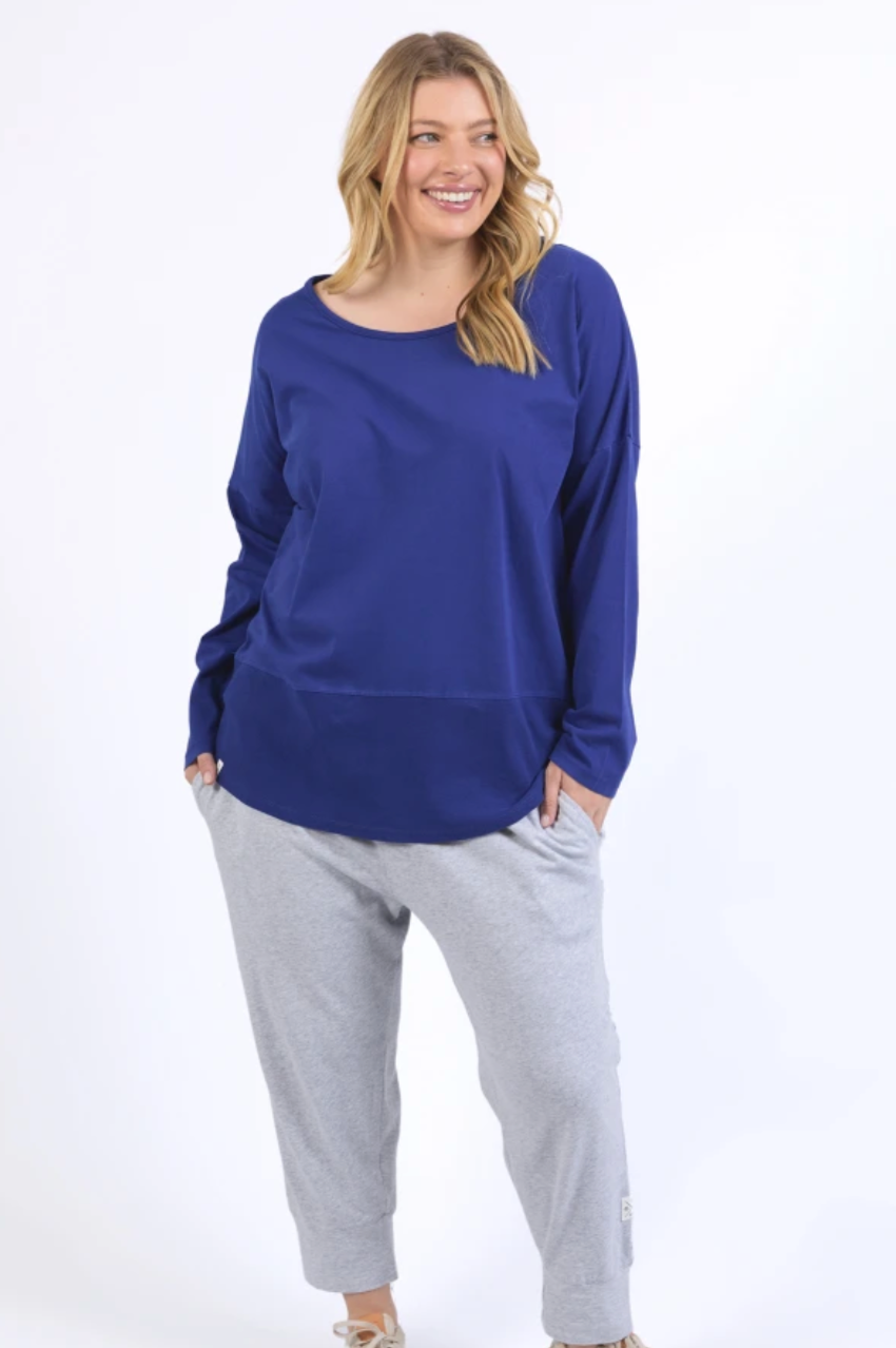 Rib L/S Tee - Deep Blue
