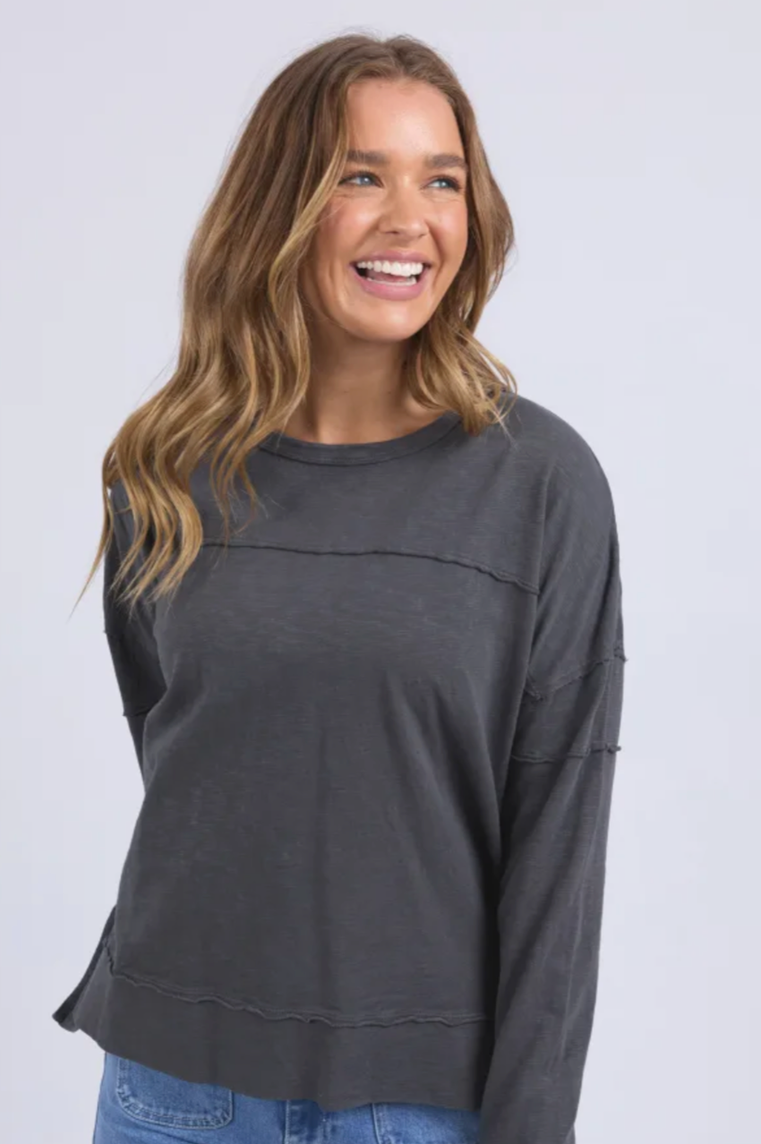 Foxwood Jayne Throw On Top - Charcoal