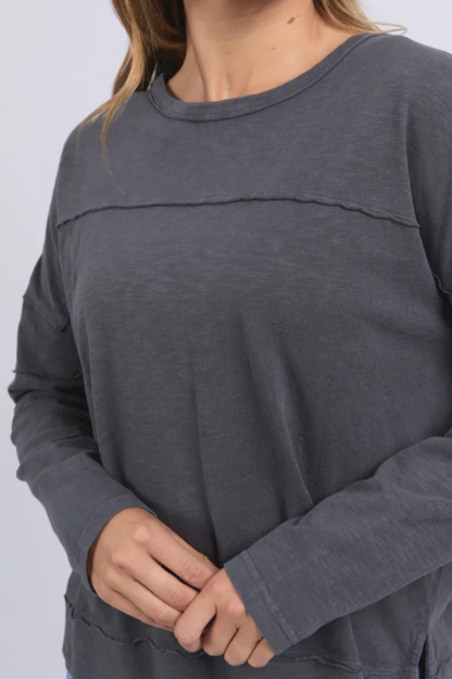Foxwood Jayne Throw On Top - Charcoal