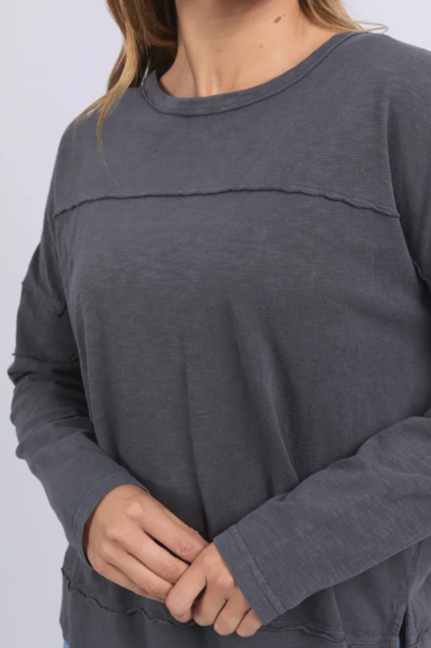 Foxwood Jayne Throw On Top - Charcoal
