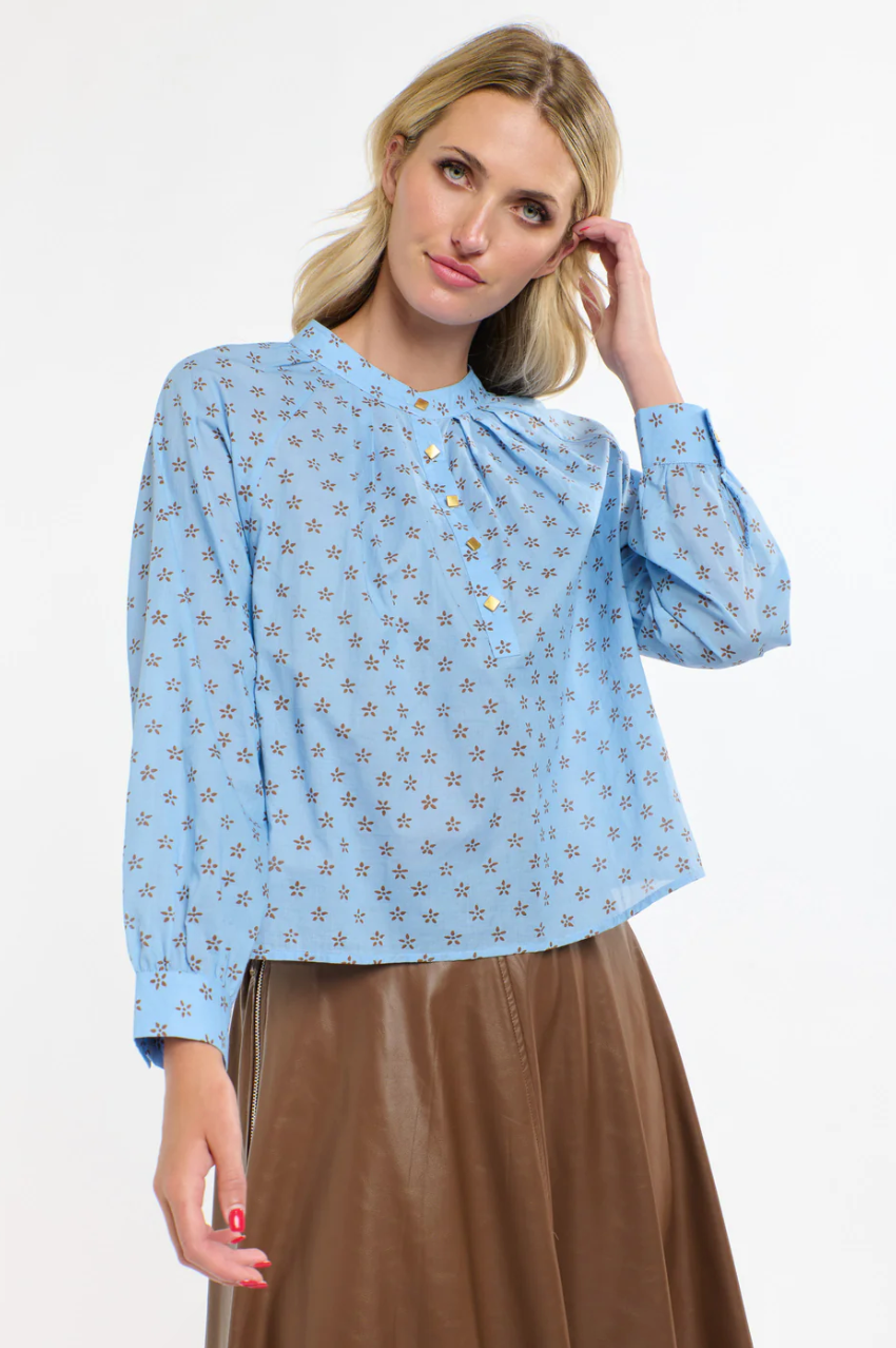 Layla Printed Top - Cornflower