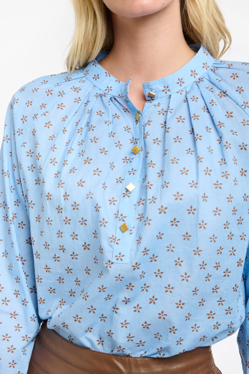 Layla Printed Top - Cornflower