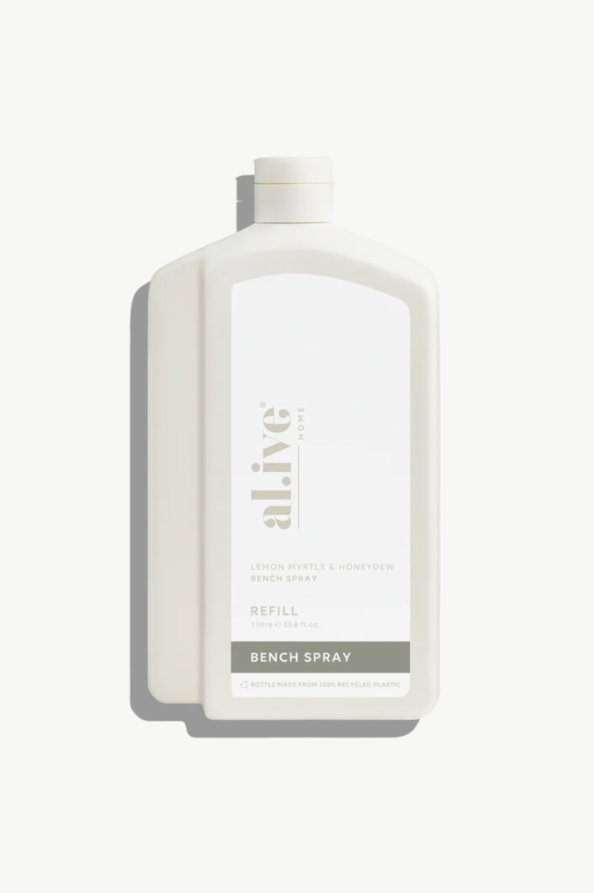 Alive Kitchen Bench Spray Refill (1 Ltr)- Lemon Myrtle & Honeydew