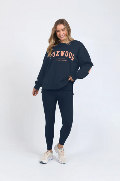 Foxwood Interval Crew - Navy/Peach