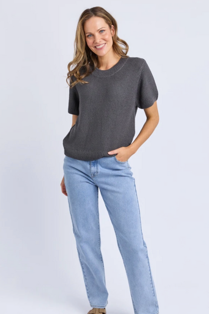 Foxwood Blair S/S Knit - Charcoal
