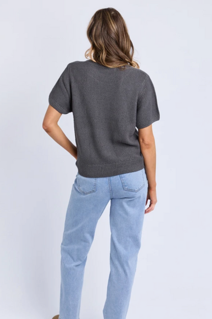 Foxwood Blair S/S Knit - Charcoal