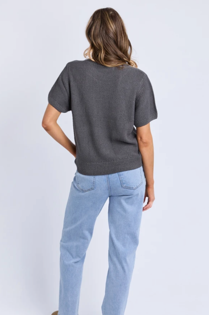 Foxwood Blair S/S Knit - Charcoal