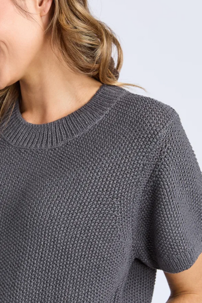Foxwood Blair S/S Knit - Charcoal