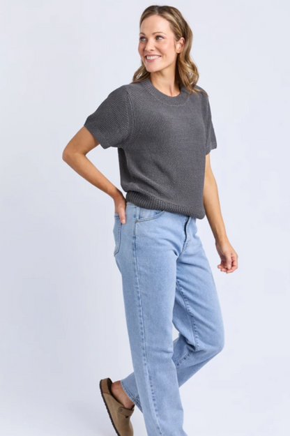Foxwood Blair S/S Knit - Charcoal