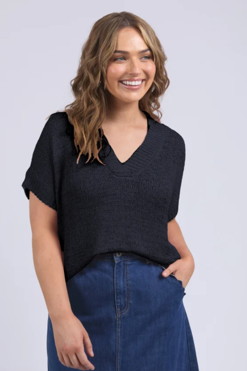 Elm Elba Knit Top - Navy