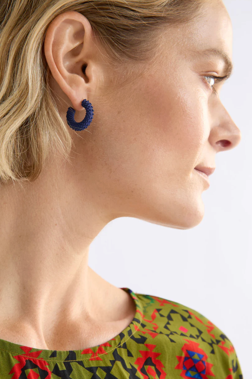 Ekstaa Mini Hoop Earring - Navy