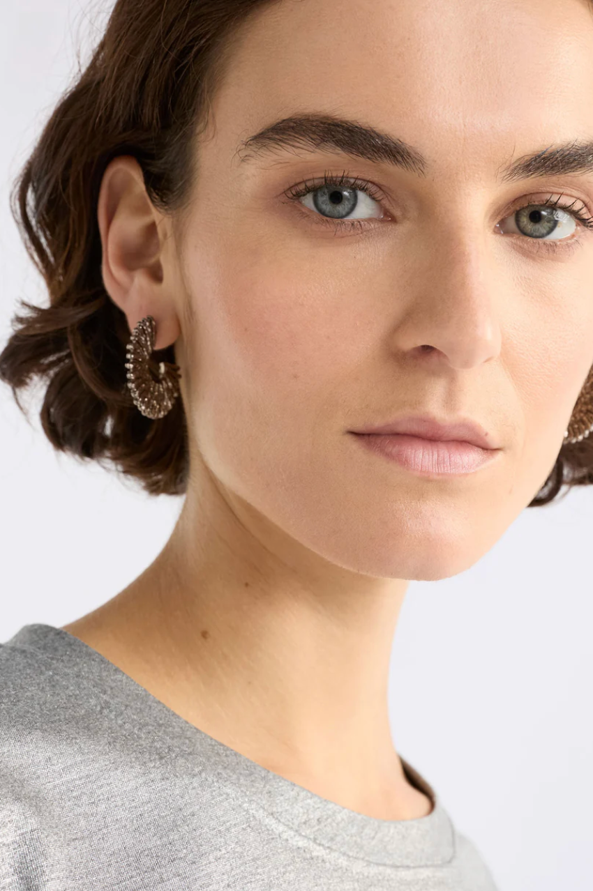 Krusen Hoop Earring - Gunmetal