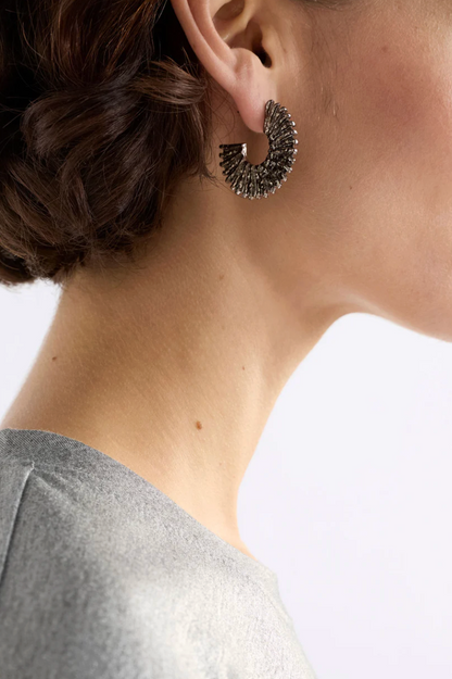 Krusen Hoop Earring - Gunmetal
