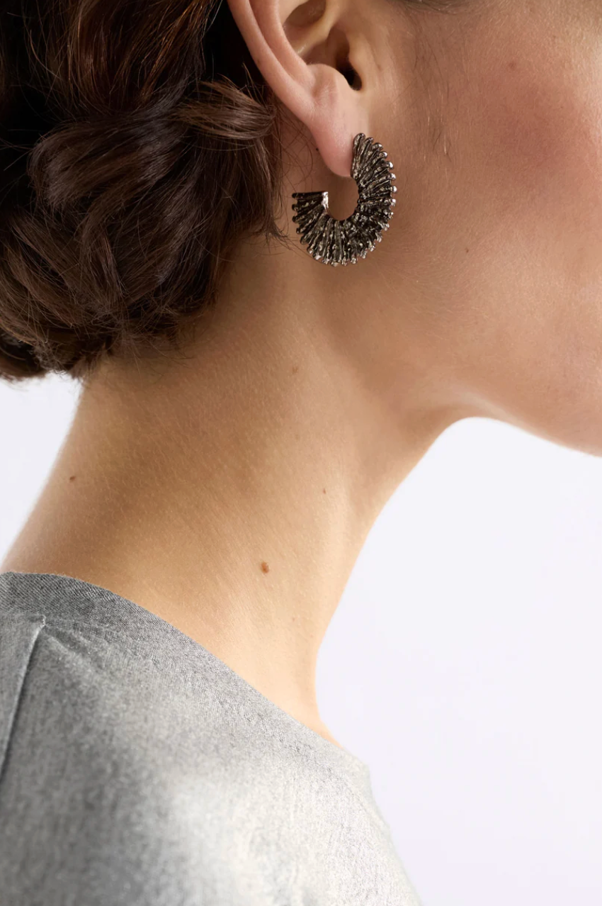 Krusen Hoop Earring - Gunmetal