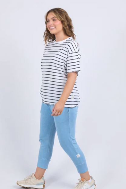 Elm Winona Stripe S/S Tee - Wht/Navy Stripe