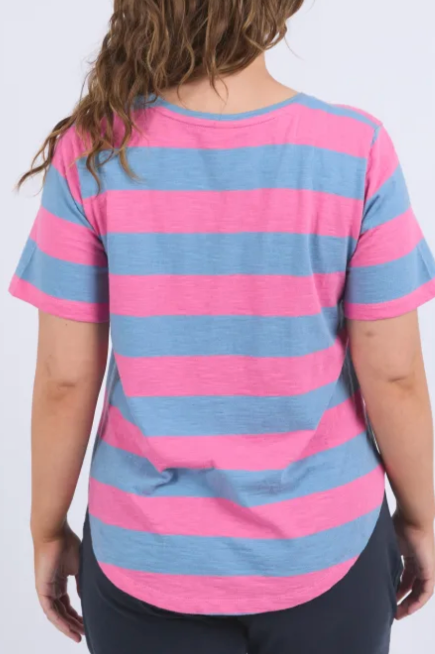 Elm Spritz Stripe S/S Tee -Blue/Pink Stripe