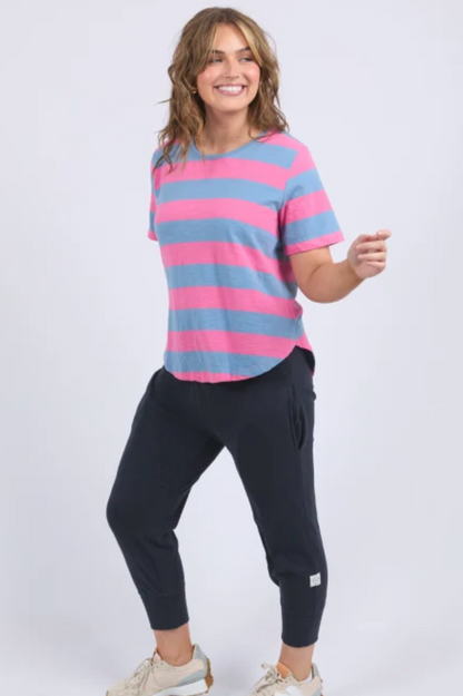 Elm Spritz Stripe S/S Tee -Blue/Pink Stripe