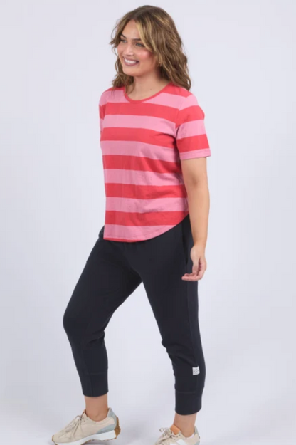 Elm Spritz Stripe S/S Tee - Red/Pink Stripe