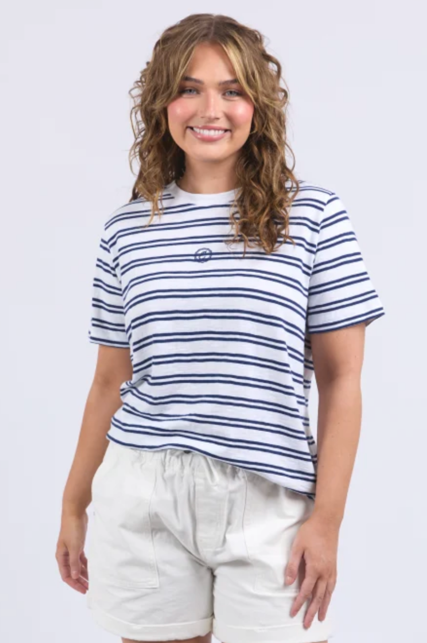 Elm Brio Tee - Wht/Blk Stripe