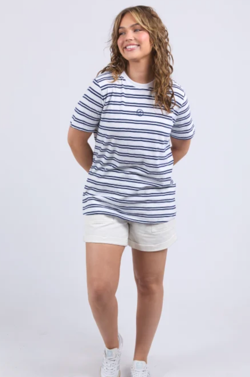 Elm Brio Tee - Wht/Blk Stripe