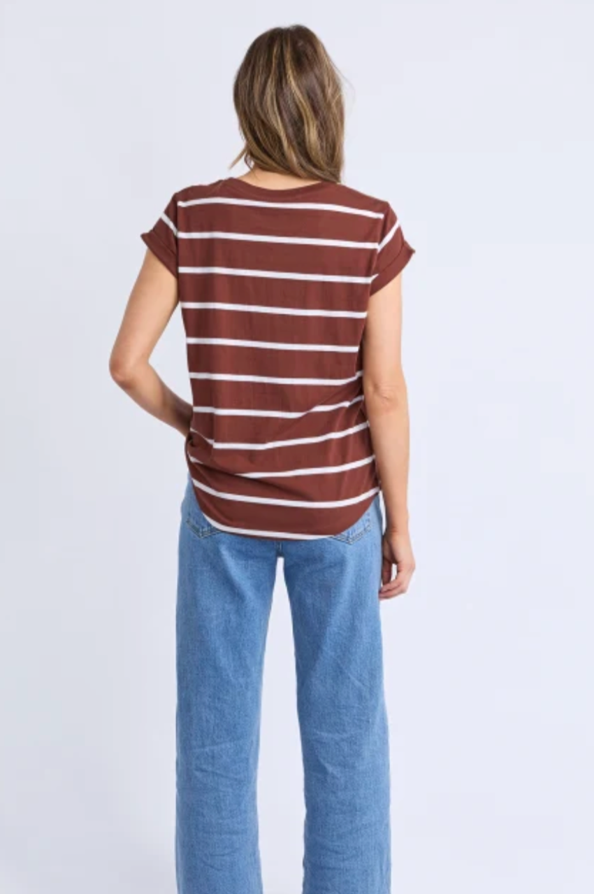 Foxwood Manly Stripe Tee - Ch/Wht Stripe