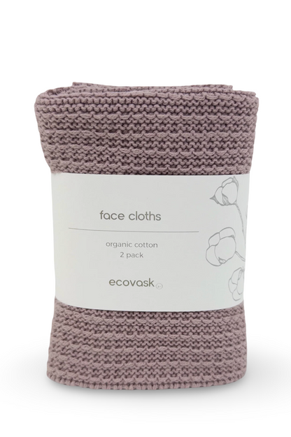 Organic Cotton Face Cloth 2pk - Orchid