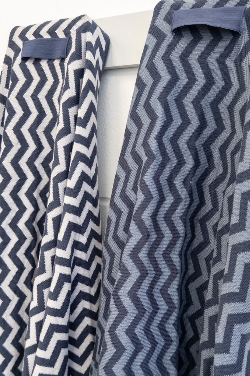 Hair & Travel Towel - Denim Chevron