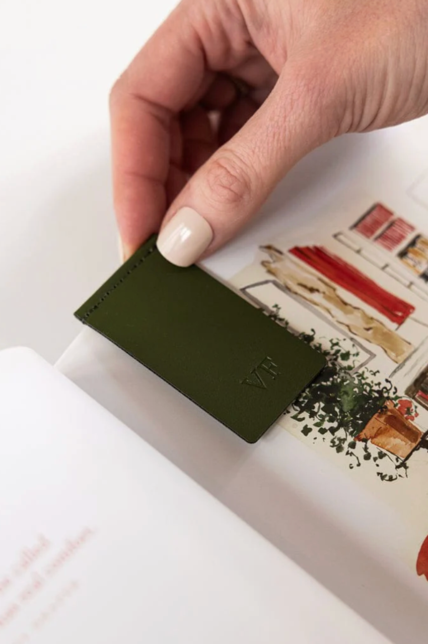 Leatherette Bookmark - Olive
