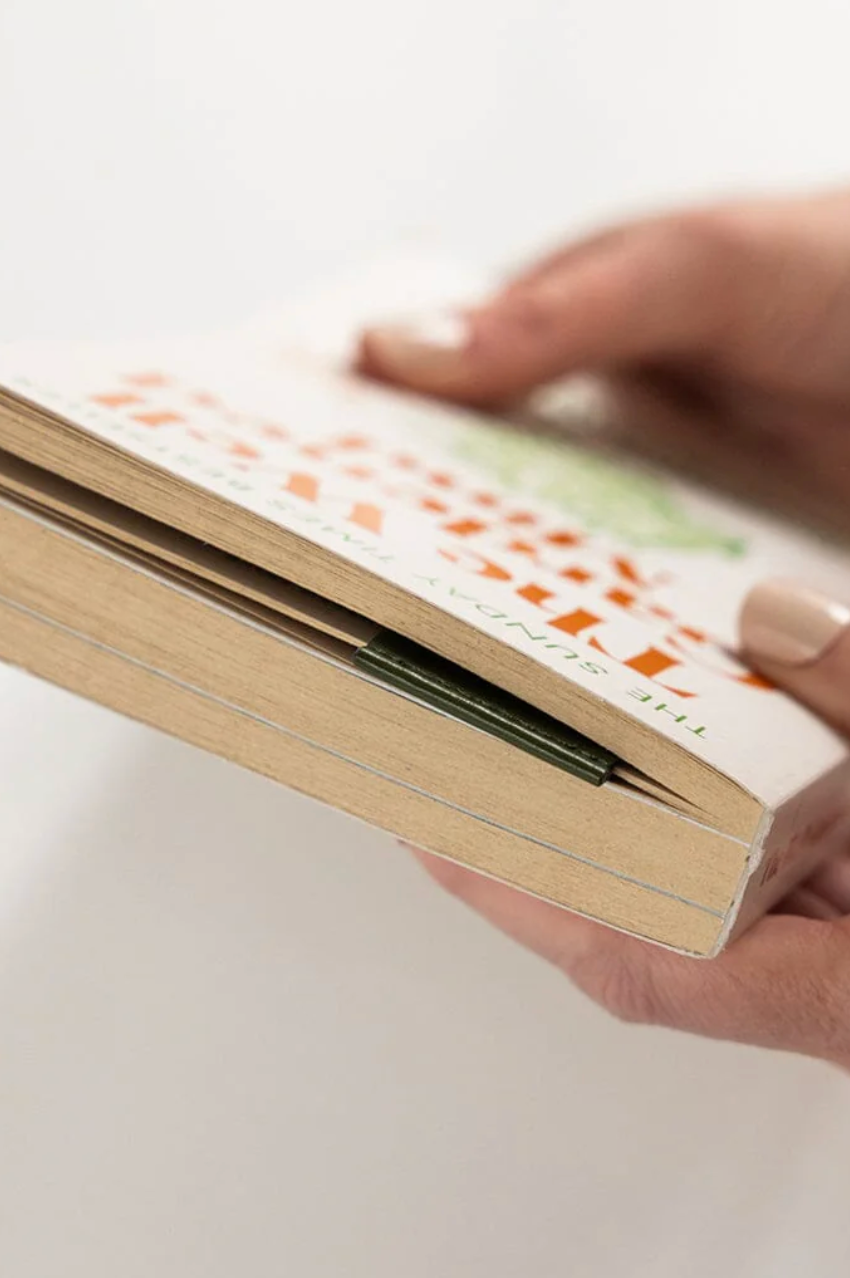 Leatherette Bookmark - Olive
