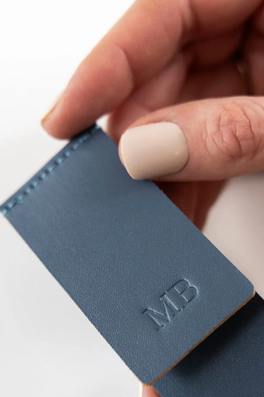 Leatherette Bookmark - Denim