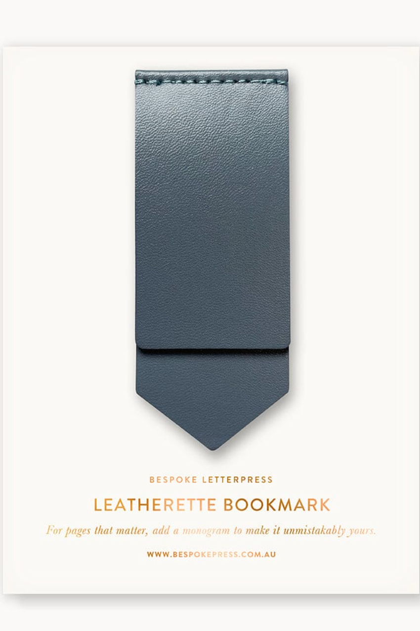 Leatherette Bookmark - Denim