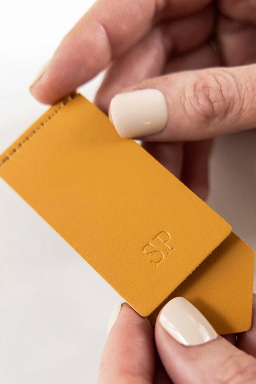 Leatherette Bookmark - Mustard