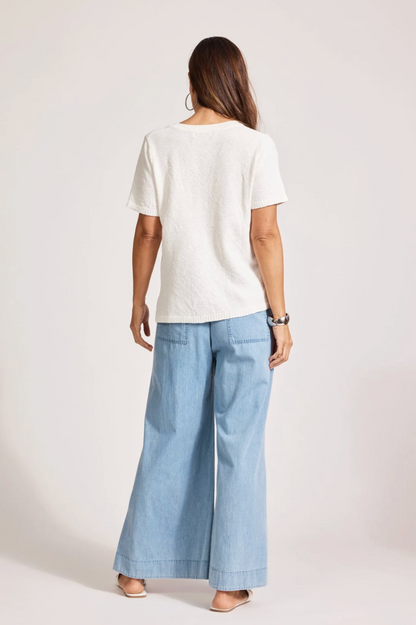 Artemis V Knit Top - White