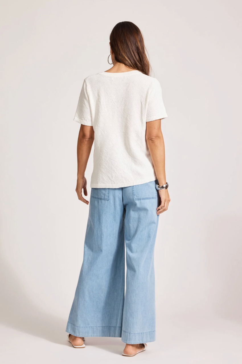 Artemis V Knit Top - White