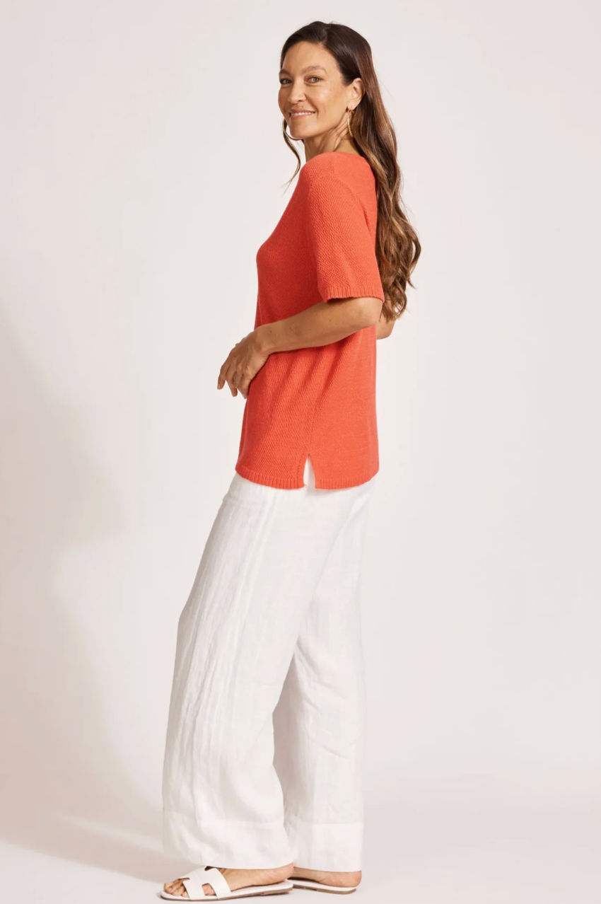 Artemis V Knit Top - Coral