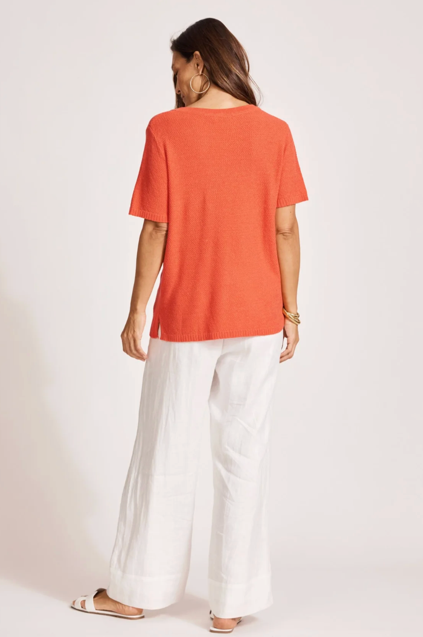 Artemis V Knit Top - Coral