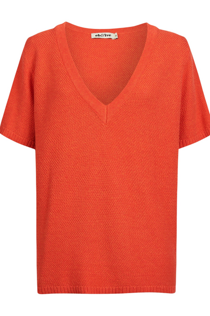 Artemis V Knit Top - Coral