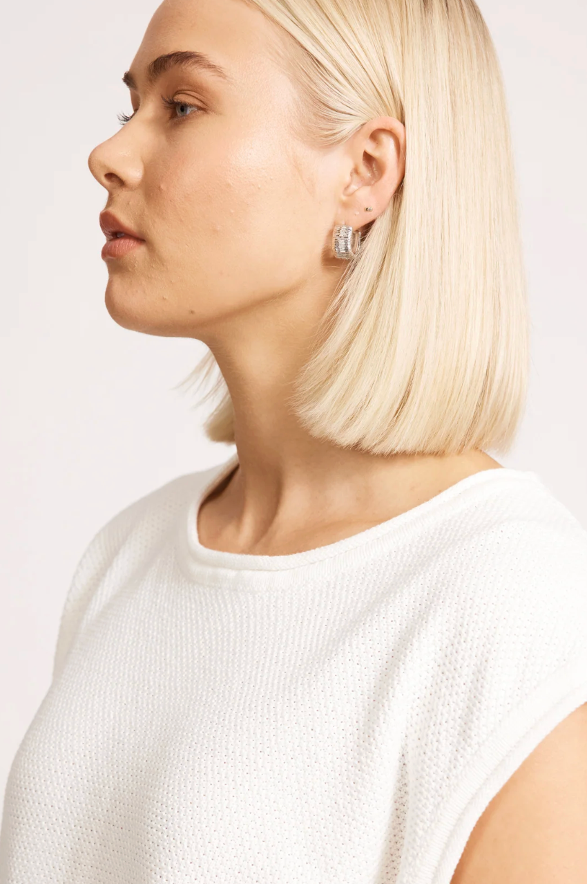Artemis Sleeveless Knit Top - White