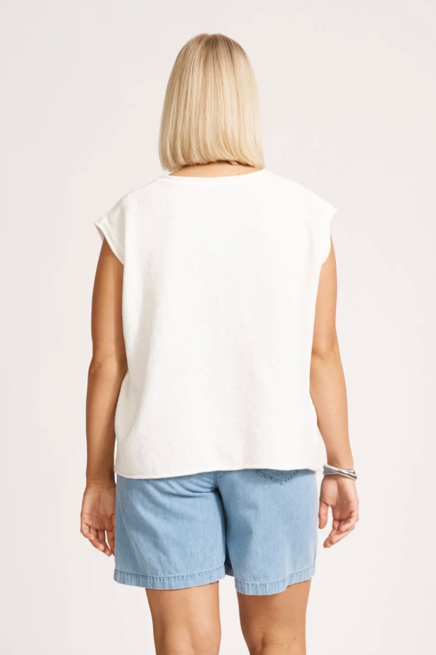 Artemis Sleeveless Knit Top - White